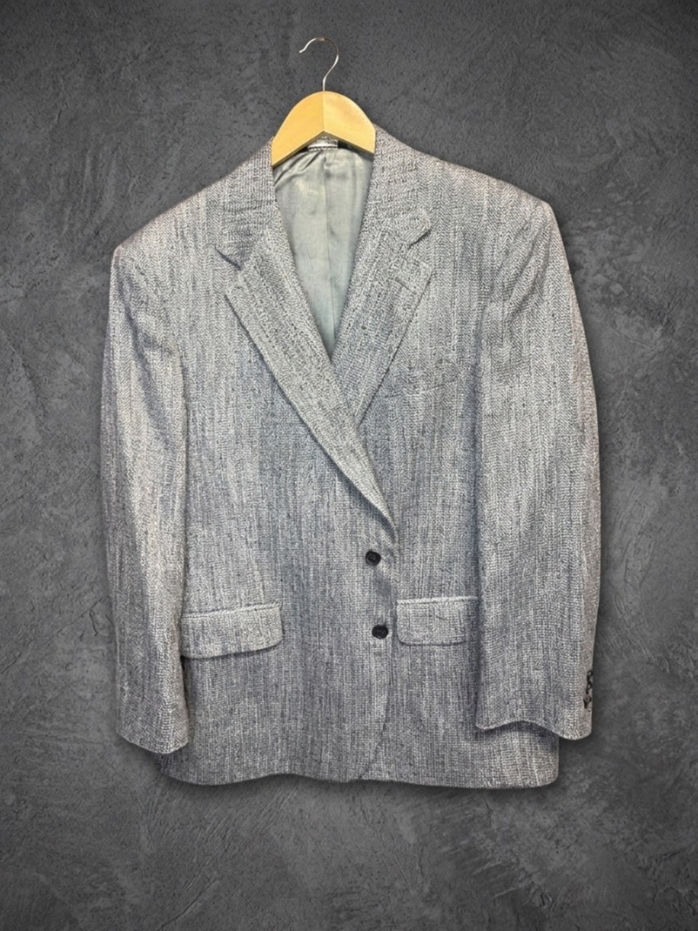 VTG 70s Botany 500 Gray Tweed Blazer Mens USA Union Made Wool Suit Jacket 42R